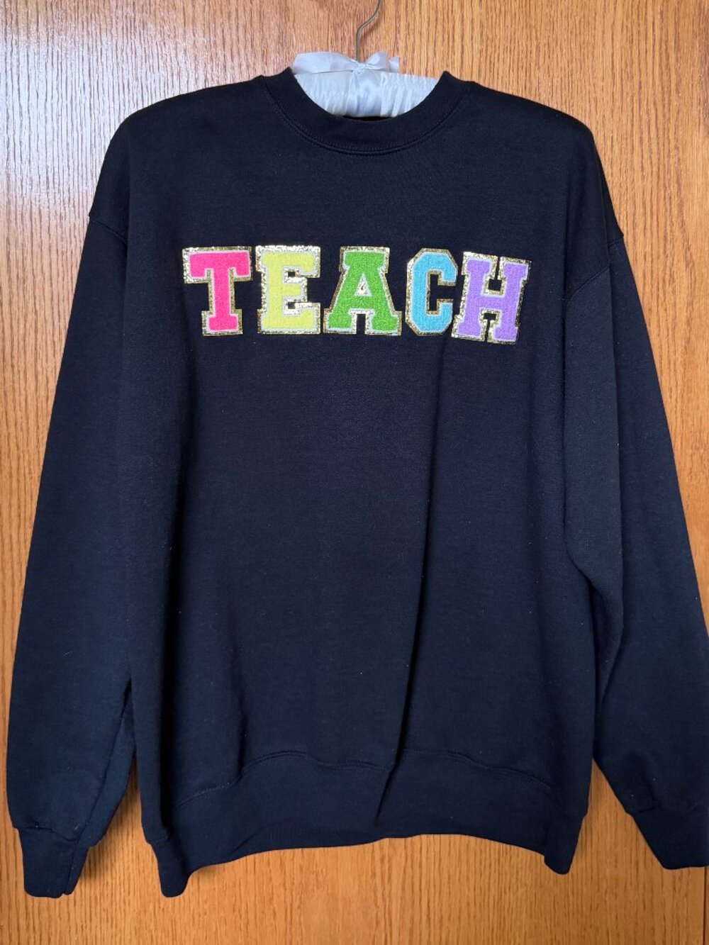 TEACH Chenille Teacher Sweatshirt | Large